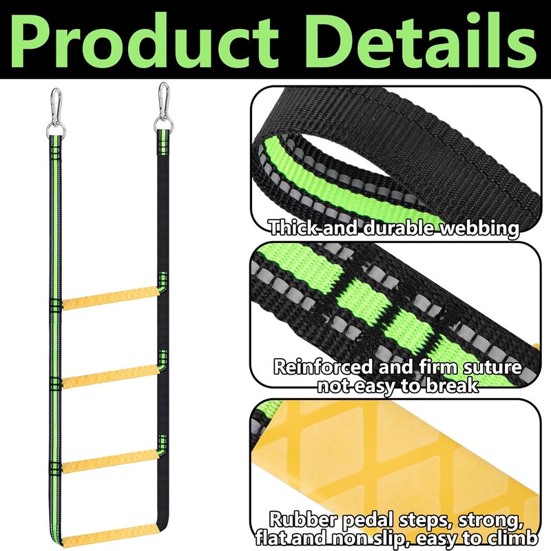 LFUTARI Boat Rope Ladder, 4 Step Heavy Duty 440lbs Strength Foldable Boarding Rope Ladder, Climbing Rope Ladder for Inflatable Boat, Pontoon Boat, Kayak, Motorboat, Sailboat, Canoeing - Image 3